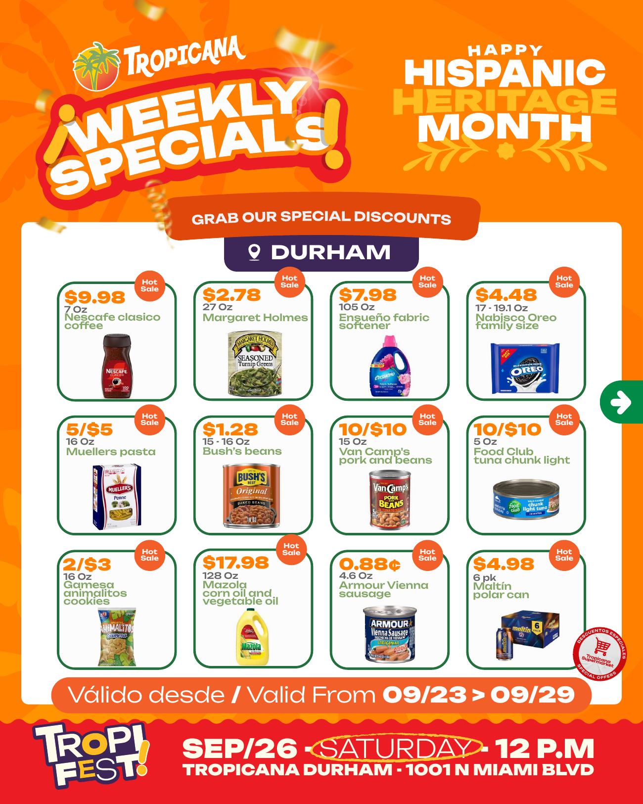 Durham weekly specials, page 1 of 5